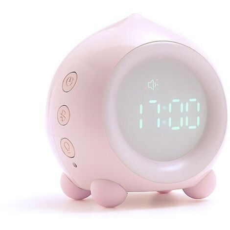 (rose)rveil Enfant Lumineux Led Numerique Lampe Rveil Veilleuse Fille Garcons Jour Nuit Enfant Volume Rglable Snooze Rveil En Usb Charge (1/5)