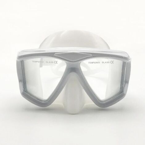 masque Lunettes De Plonge Adulte Blanc 1pc, Anti-bue, Hybride, Grand Cran, Protection Uv, Pont De Nez Auto-ajustable (1/5)