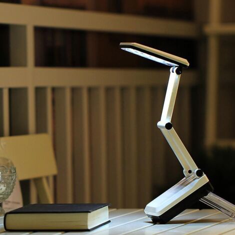 foldable Led Desk Lamp, White Table Lamp Rechargeable Bedside Lamp Led Portable Desk Lamp For Reading, Office, Study