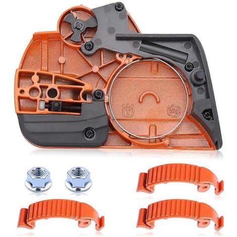 Ensemble de frein à chaîne et couvercle d'embrayage latéral pour tronçonneuse Husqvarna 440 - Orange et Noir (1/5)