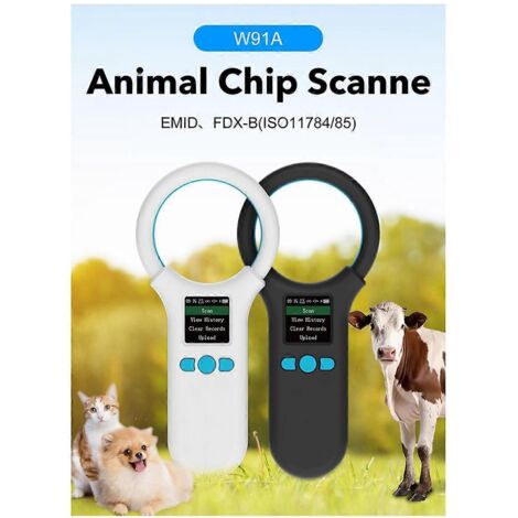 Lecteur RFID Animal 134,2 kHz / 125 kHz pour Animaux de Compagnie - Réglable avec Signal Sonore