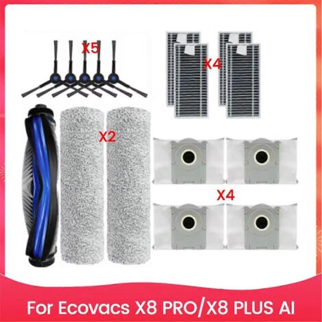 Ensemble Sac à Poussière et Filtre pour Aspirateur Robot Ecovacs X8 PRO - Accessoire de Rechange (1/5)