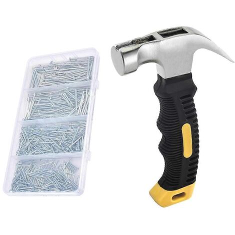 Kit de Clous Assortis avec Marteau de 8oz, 650 Pièces de Petits Clous pour Bricolage (1/5)