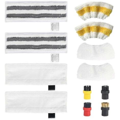 Accessoires pour Nettoyeur Vapeur Karcher - Chiffons et Brosses Rondes pour Buse (1/5)