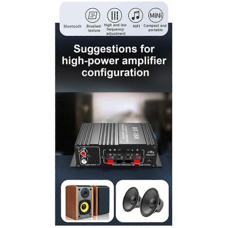 Amplificateur Bluetooth numérique mini BT-188 à 2 canaux