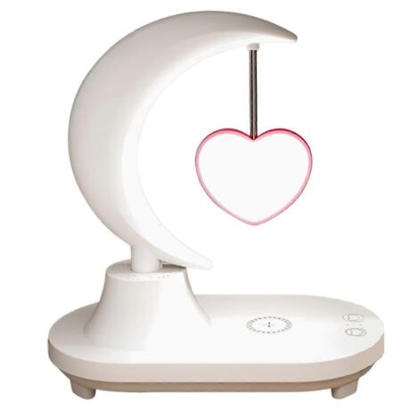 Lampe de chevet LED avec haut-parleur Bluetooth, motif cœurs -- (1/5)