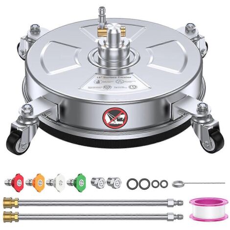 Nettoyeur de surfaces à haute pression de 14 pouces, 4500 PSI, raccord rapide 1/4 pouce. (1/5)