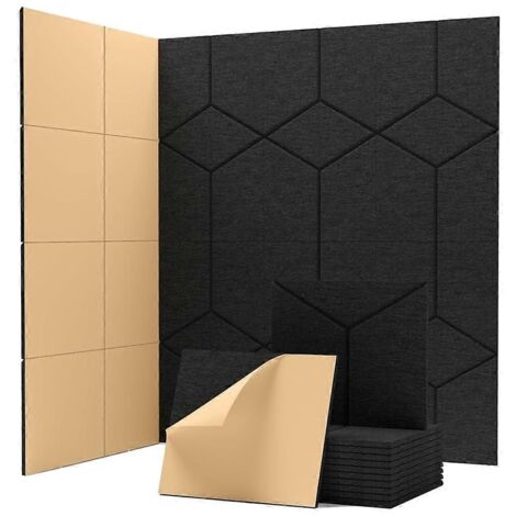Lot de 12 panneaux muraux insonorisants autocollants, pour studio à domicile --- (1/5)