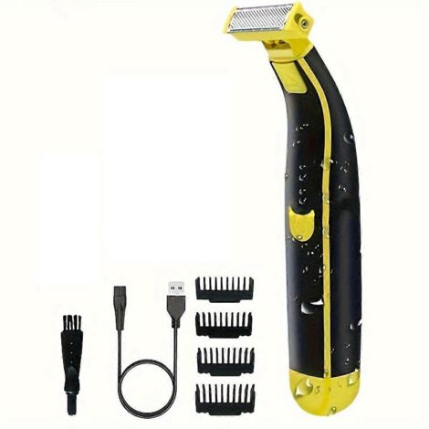 Rasoir électrique pour hommes à double lame, utilisable sur peau sèche ou humide. (1/5)