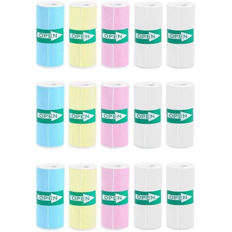 15 rouleaux de papier autocollant thermique pour mini-imprimante d'autocollants --- (1/5)