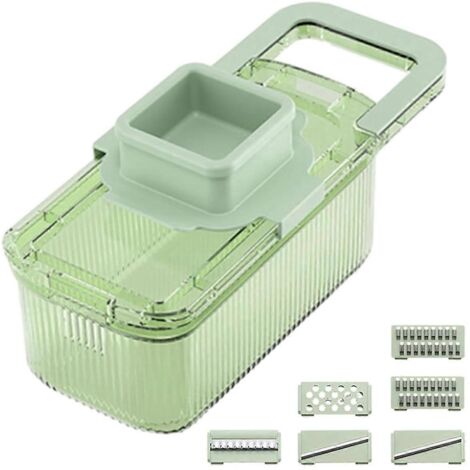 Hachoir à légumes multifonction, râpe à aliments, 6 outils de coupe -- (1/5)