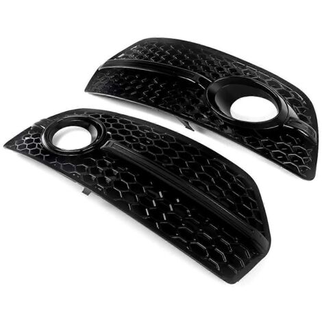 paire de grilles de protection antibrouillard en nid d'abeille noir brillant pour Q5 8R-- (1/5)