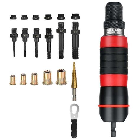 Kit d'outils de rivetage rapide avec adaptateur de perceuse pour riveteuse électrique M3-M10 (1/5)
