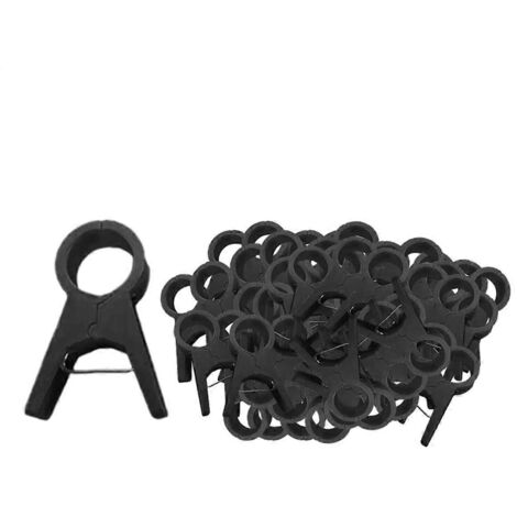 Clips de fixation pour plantes, supports de jardin réutilisables et réglables, noirs (1/5)