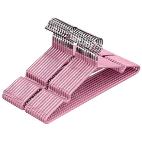 Cintres à vêtements antidérapants, roses-- (1/5)
