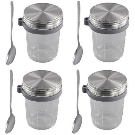 Bocaux Mason pour gruau du lendemain (lot de 4, 350 ml) (1/5)