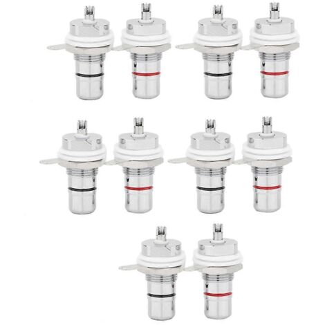 Connecteur femelle plaqué rhodium pour montage sur panneau, borne audio-- (1/5)