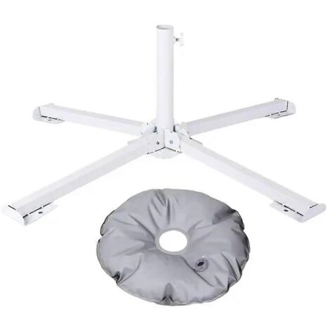 Base de parasol pliable pour terrasse extérieure, lestée, noire (1/5)