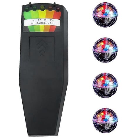 Kit d'équipement comprenant 1 détecteur de champs électromagnétiques et 4 balles pour chat activées par le mouvement -- (1/5)