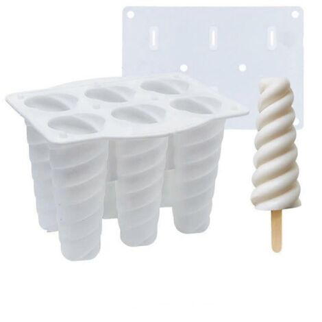 Lot de 2 moules à glace en silicone pour enfants, blancs. (1/5)