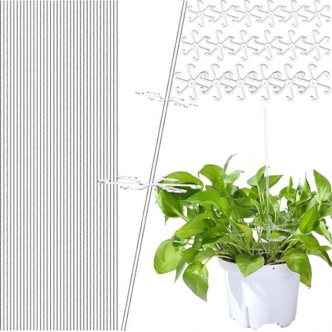 18 tuteurs pour plantes en acrylique de 40 cm (16 pouces) avec support à crochet pour tige -- (1/5)