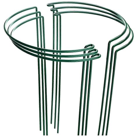 Lot de 6 grands tuteurs de jardin en forme d'arc de 60 cm de haut, supports métalliques. (1/4)
