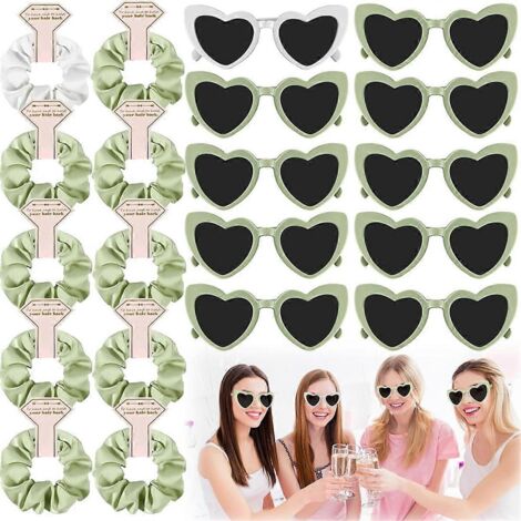 Cadeaux pour demoiselles d'honneur : élastiques à cheveux, chouchous, lunettes de soleil en forme de cœur --- (1/5)