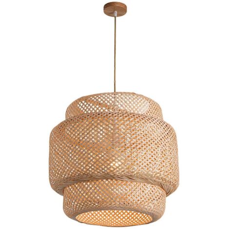 Suspension lumineuse rétro tissée à la main pour salon de thé B-- (1/5)