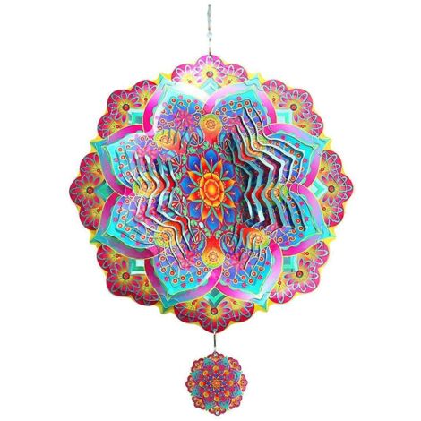 Carillon éolien Mandala en métal 3D rotatif, œuvre d'art de luxe (1/5)