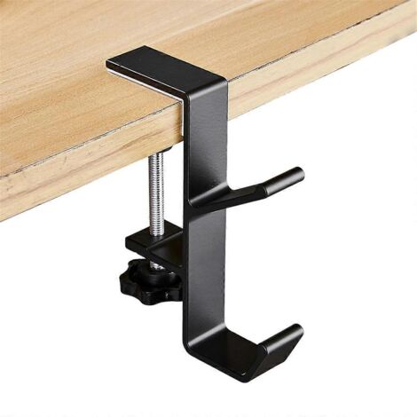 Crochet de table réglable (1 pièce), support sans perçage, noir (1/5)