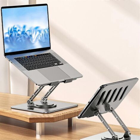 Support pliable et rotatif à 360° pour ordinateur portable, compatible avec les ordinateurs portables de 7 à 17 pouces. (1/5)