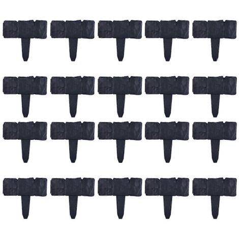 Clôture en plastique noir, petite clôture décorative pour cour, pelouse ou villa. (1/5)