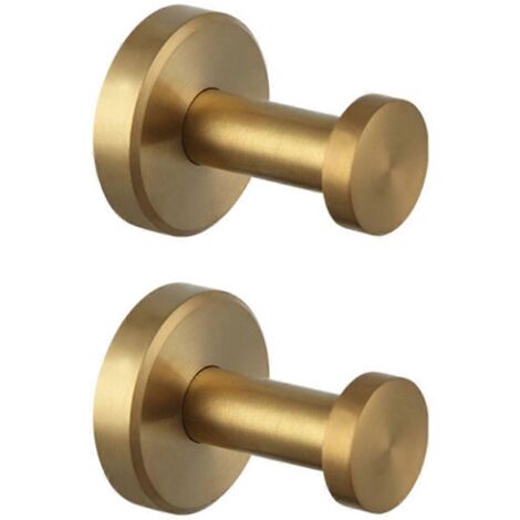 Lot de 2 crochets dorés pour porte de douche, salle de bain, cuisine ou miroir en verre. (1/5)