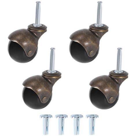 Lot de 4 roulettes à billes de 5 cm avec douilles, pour meubles, canapés, chaises. (1/5)