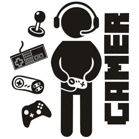 Stickers muraux pour chambre de garçon sur le thème des jeux vidéo - (1/5)