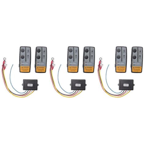 Lot de 3 télécommandes universelles sans fil pour treuil et grue, 12 V/24 V, 2,4 GHz, portée 50 m (1/5)