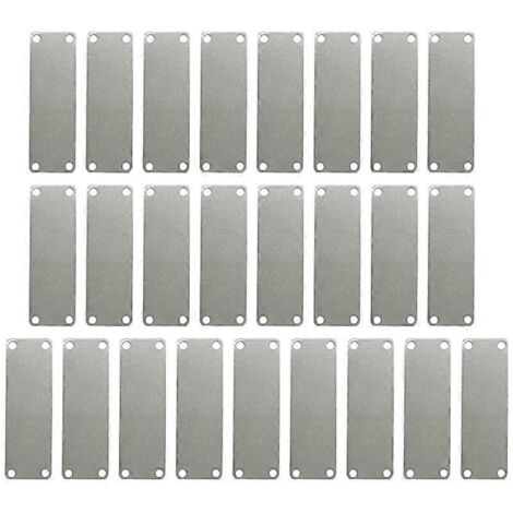 Lot de 25 étiquettes vierges à graver, rectangulaires, avec 4 trous, 1 po x 3 po. (1/5)