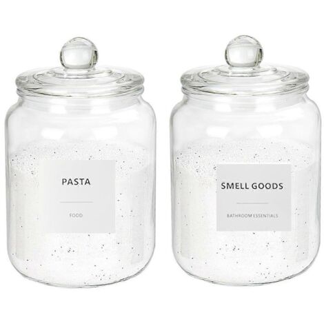 2 bocaux en verre d'un demi-gallon (67 oz) pour détergent à lessive, 24 étiquettes (1/5)