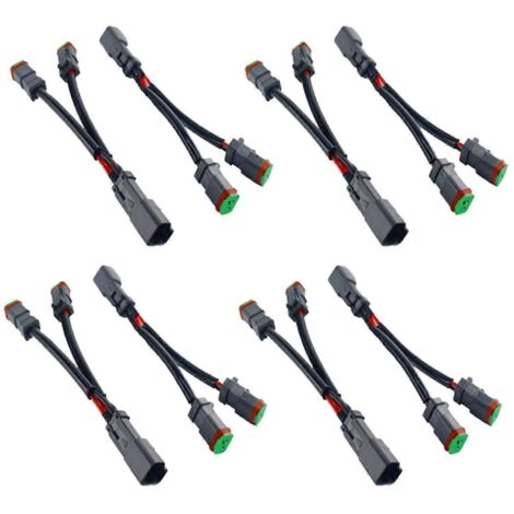 8 câbles en Y Deutsch DT DTP adaptateur de prise à 2 broches--