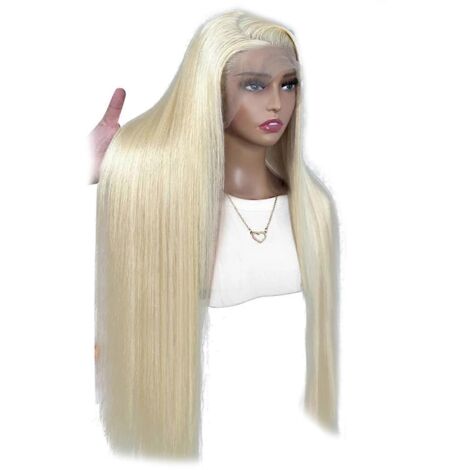 Perruque Lace Front, perruque sans colle, perruque lisse avec raie au milieu ---