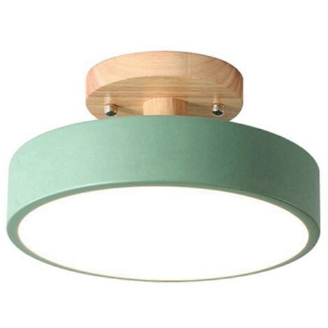 Plafonnier vert moderne à LED de style nordique en bois ---
