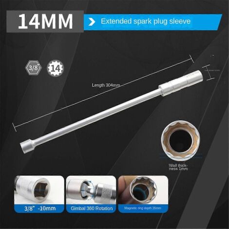 2 pièces Outil de démontage de bougie d'allumage magnétique 14 mm 16 mm Douille S-- (1/5)