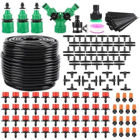 Kit d'irrigation goutte à goutte pour jardin, système d'irrigation goutte à goutte 1/4 pouce-- (1/5)