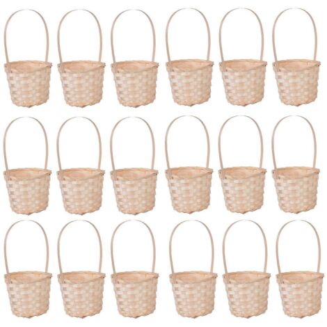 Lot de 18 paniers de rangement en bambou tressé pour la maison, jardinières - S-- (1/5)
