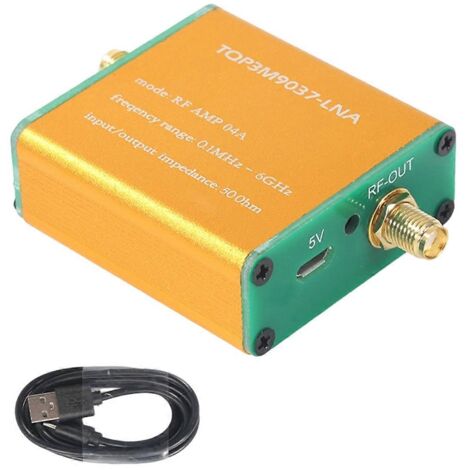 Amplificateur à faible bruit 100 kHz-6 GHz 20 dB LNA Préamplificateur RF Sans batterie (1/5)