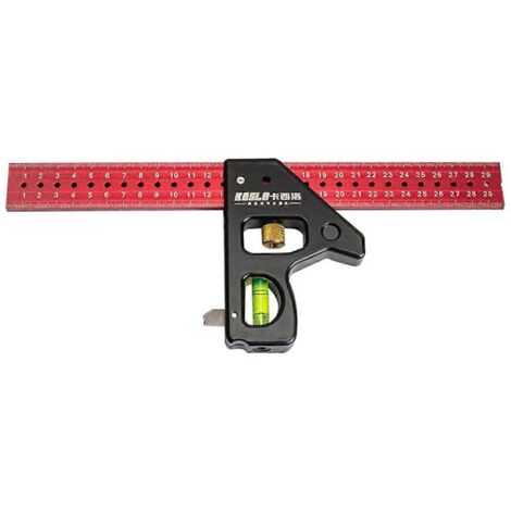 Équerre combinée pour le travail du bois, règle d'angle mobile de 30 cm de long -- (1/5)