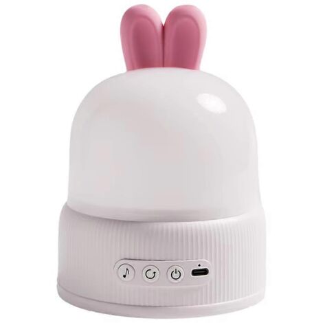 Lampe de sommeil projecteur lapin mignon pour enfants - Projection océan - Blanc et rose (1/5)