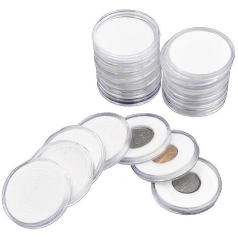 60 étuis à pièces de 46 mm, capsules, boîte de rangement en plastique (1/5)