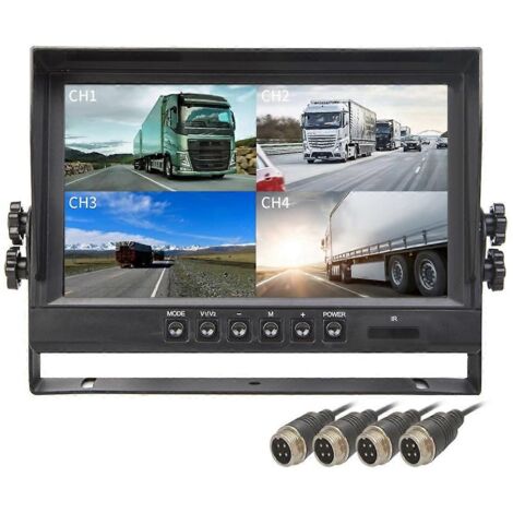 Moniteur de recul de voiture LCD 9 pouces à quatre canaux (4CH) (1/5)