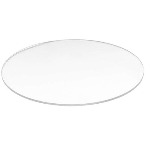 Disque rond en acrylique miroir transparent de 3 mm d'épaisseur, diamètre : 85 mm (1/4)